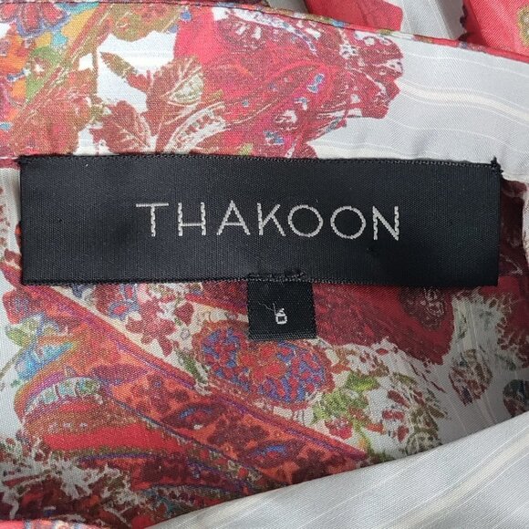 Thakoon Silk Top Size 6 Mandarin Collar Ruffle Made in USA - Picture 5 of 5
